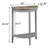 Gray Oak And Gray Half Moon Console Table, With Bottom Shelf