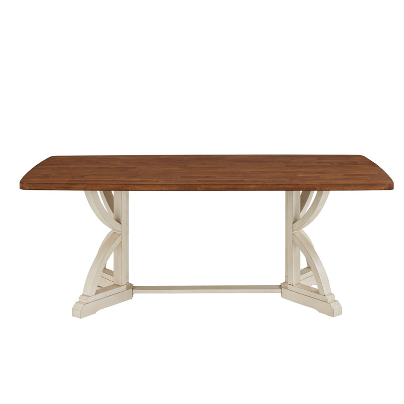Table de salle à manger Fortville, Blanc antique