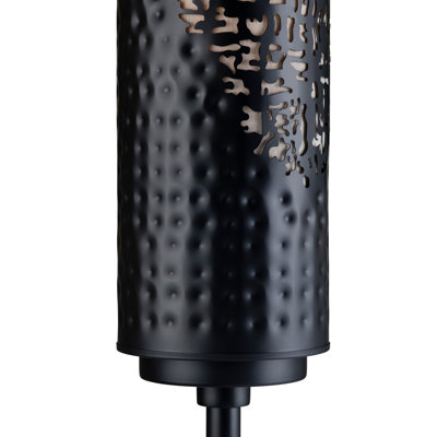 71.75" Metal Floor Lamp With Black Shade