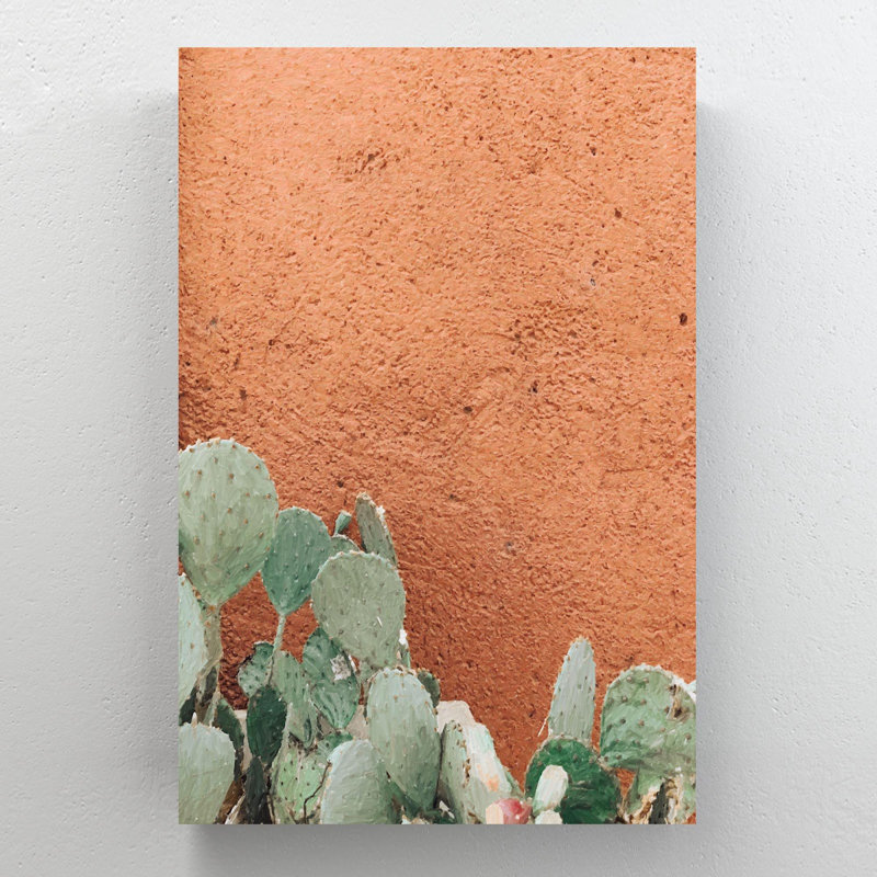 Green Cactus Plants Close-Up Photography - Wrapped Canvas Painting, 36" H x 24" W