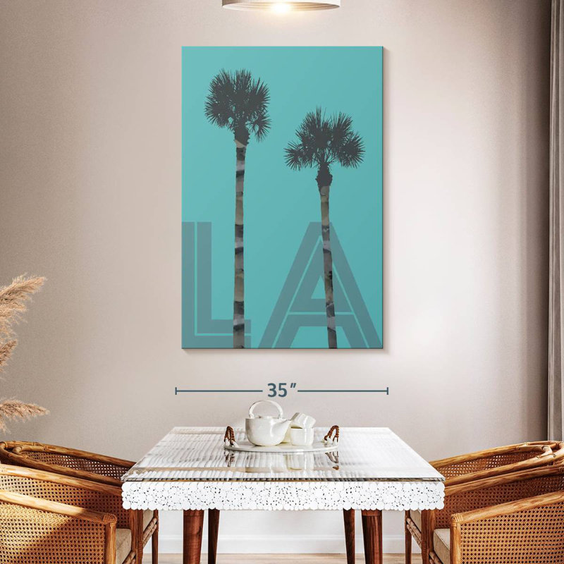 Aime Palm Trees LA - bleu, H 51 po x l 34 po