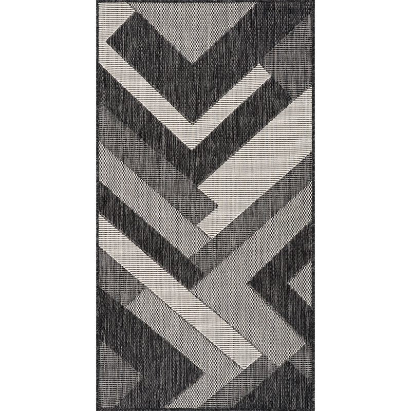 Aleeana Indoor & Outdoor Boho Rug Grey/Ivory, Rectangle 80 x 150cm