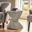 Table d'appoint sculpturale en forme de sablier, MGO résistant aux intempéries, utilisation intérieure / extérieure-774348088-774348091