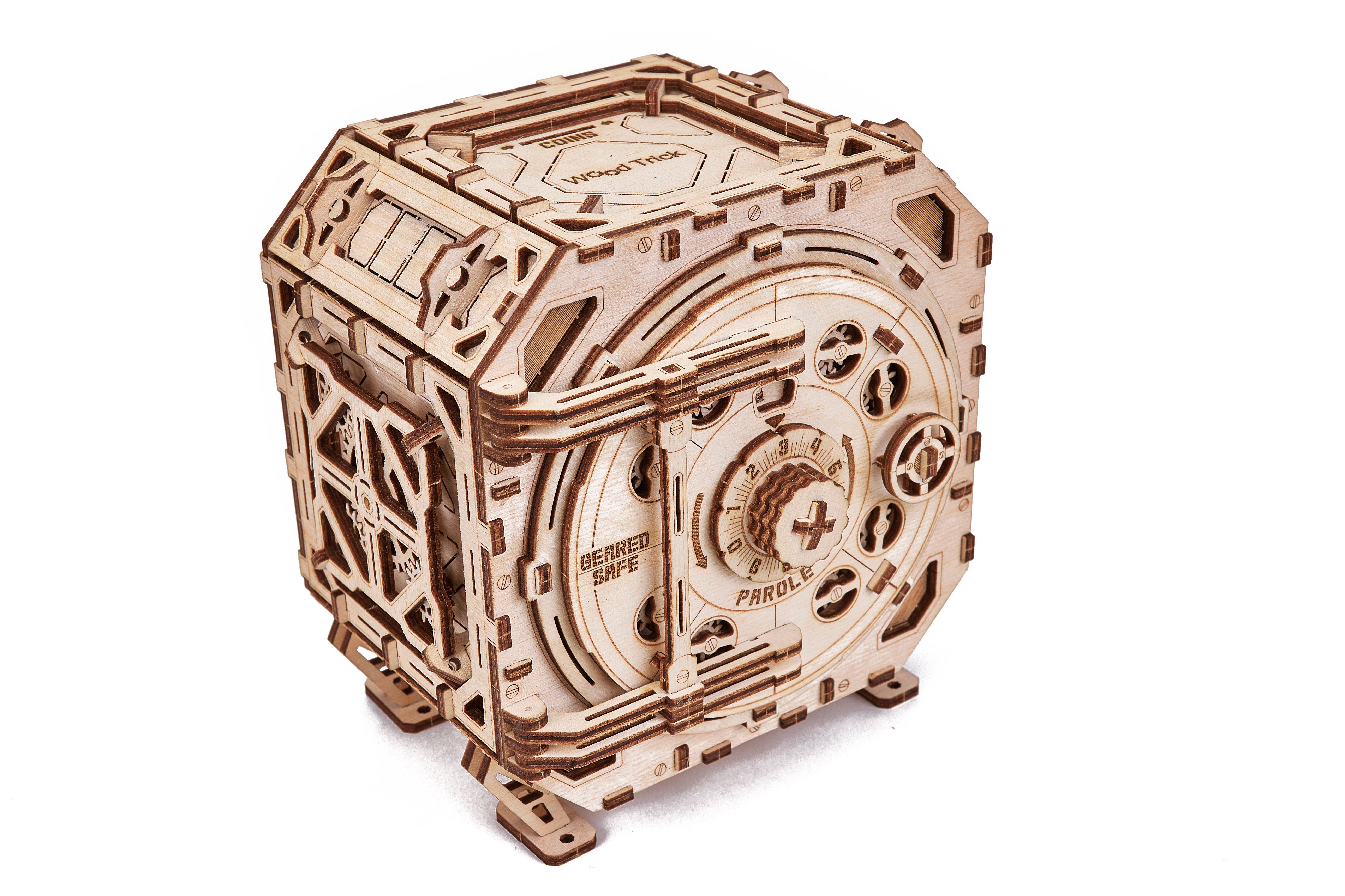 Wood Trick Geared Safe Wooden 3D Mechanical Model Kit Puzzle
