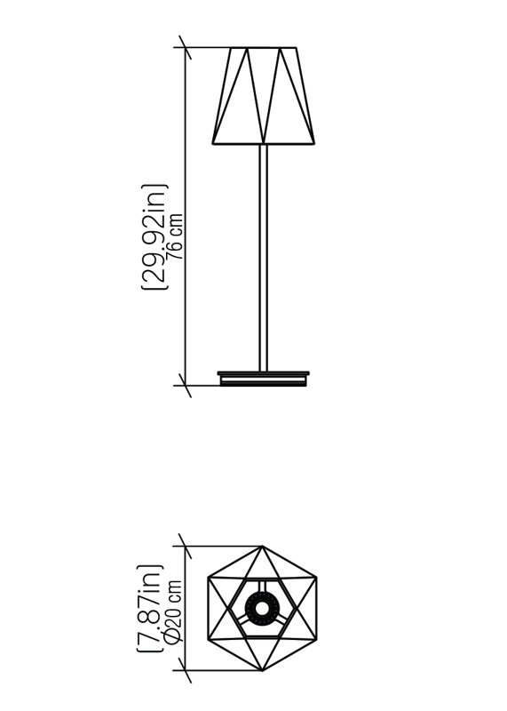 Facet Buffet Table Lamp, 29.92" H x 7.87" W x 7.87" D, Maple