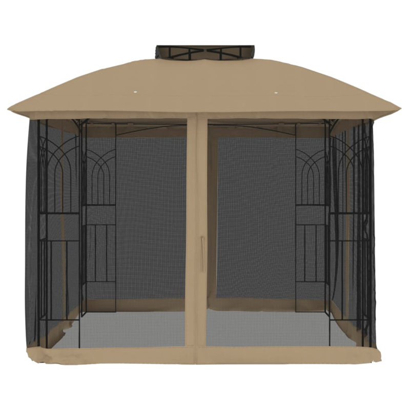Cascia Powder Coated Steel Gazebo, Taupe