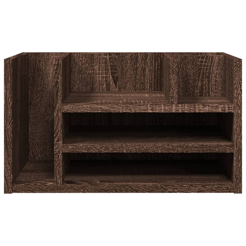 Desk Organiser 44.5X24x25 Cm Engineered Wood, Brown Oak