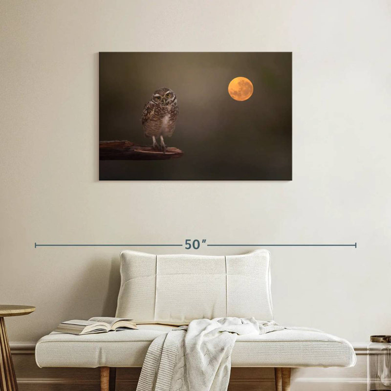 Owl Under The Moon, 24" H x 36" W