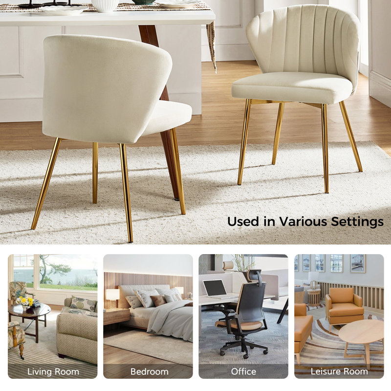 Euclid 29"H Modern Velvet Accent Chair with Tufted Back, Tan Velvet