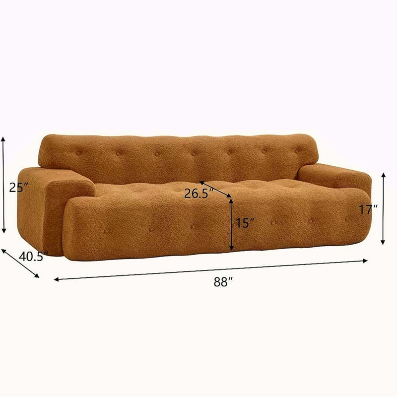 Canapé rembourré 88 places 3 places Boucle, Taupe