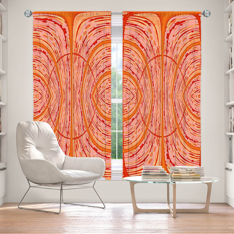 Paire de rideaux obscurcissant en polyester Hachiro, Orange, L 40 po x L 82 po