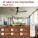 Kemp 48" 3-Walnut Solid Wood Blades Ceiling Fans With Remote and no Light
