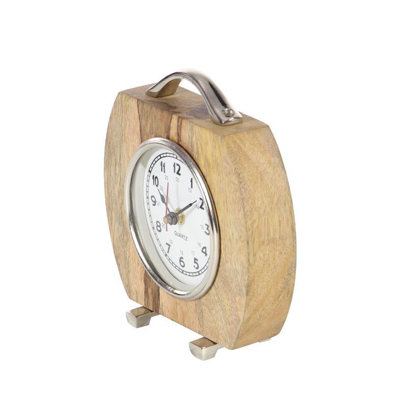 Horloge de plateau en bois