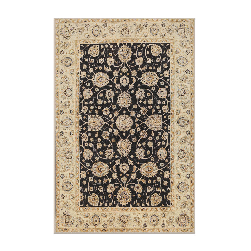Tapis noir/beige traditionnel Zaphod, Rectangle 2 pi x 3 pi