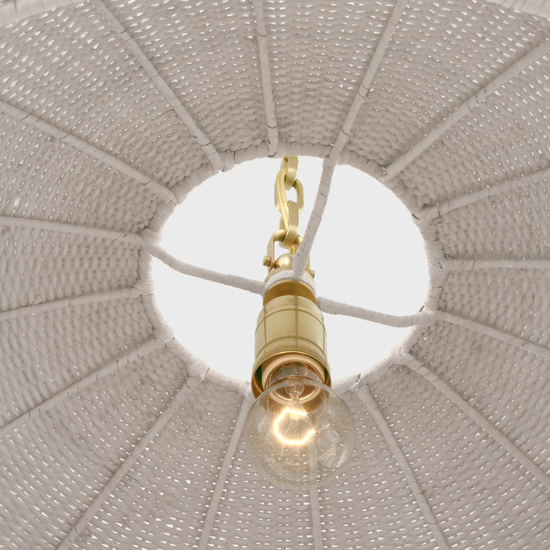 Kokomo Pendant by Chapman & Myers, Chalk, 12.75" H x 32" W x 32" D, Antique-Burnished Brass