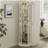 Lighted Corner Curio Cabinet - Glass Display Shelf With Tempered Glass Doors, Adjustable Shelving, And Included Bead Bulb - Ideal Bar Cabinet For Home Decor- White-1827778207
