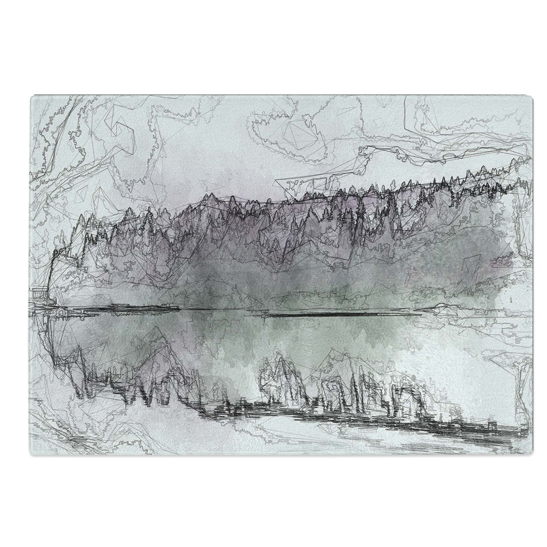 Glass Fog Over Forest in Italy in Abstract Chopping Board