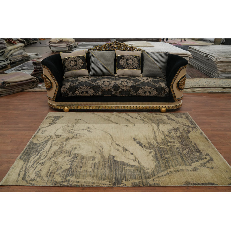 Abstract Modern Design Chic Textured Neutral Rug 5x8