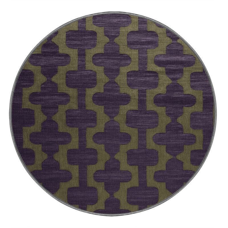 Tapis mauve lavable à la machine, Rond 5 pi