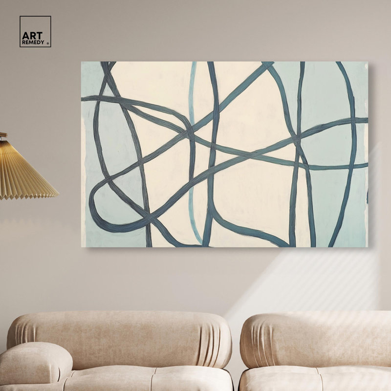 Art mural minimaliste sur toile Eernal Loop II par Art Remedy, H 24 po x l 36 po, Toile tendue, Peinture sans cadre