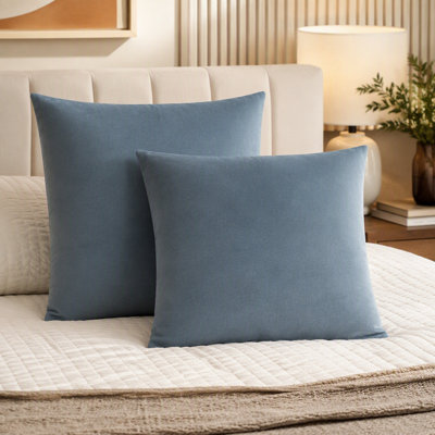 Pillows, Set Of 2, Insert Included, Decorative Throw, Accent, Sofa, Couch, Bedroom, Blue Hypoallergenic Polyester, Modern