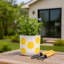 Pot de fleurs en céramique en grès avec motif floral surélevé - pot simple décoratif moderne pour la présentation élégante de plantes d'intérieur, décor polyvalent pour la maison ou le bureau-128635687