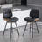 Swivel Upholstered Counter-Height Bar Stools-1223500379