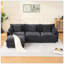 Canapé 3 places avec repose-pieds avec rangement pour le salon, l’appartement et les espaces compacts, canapé modulaire en L avec repose-pieds-608497107