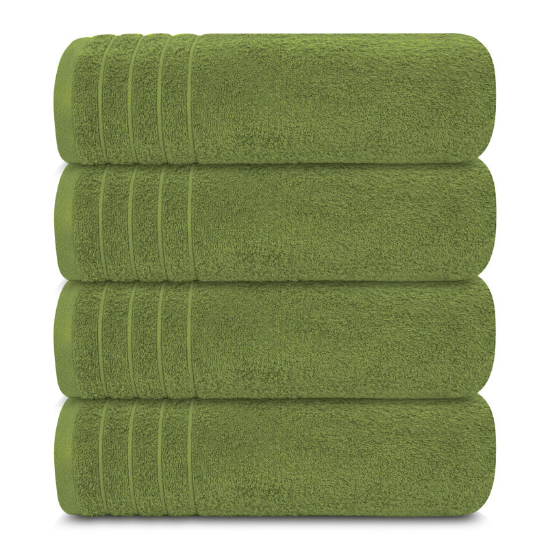 100% Cotton, 4 piece Towel set (4 x Bath Towels) 76x152, 450GSM, Medium Blue