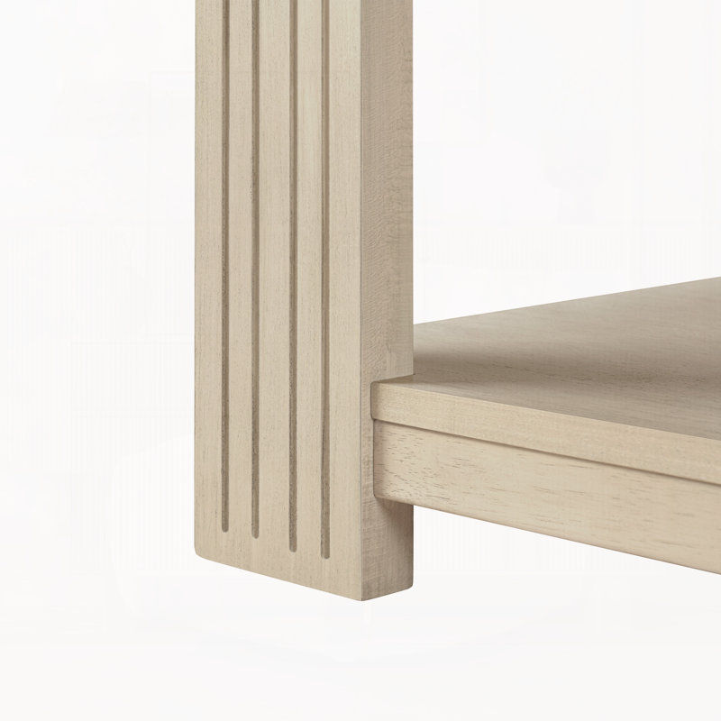 Table basse carrée avec tablette de rangement à 2 niveaux, table basse en bois naturel pour le salon