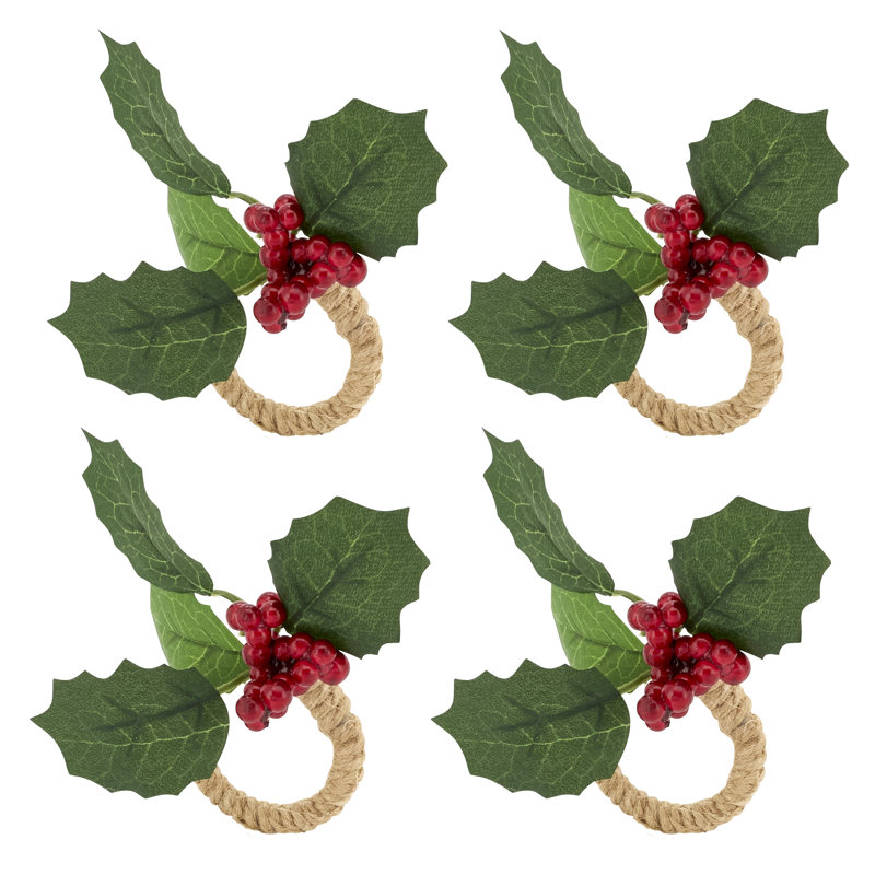 Rond de serviette Red Berry Grove (ensemble de 4)