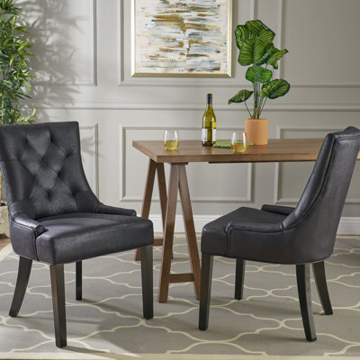 2 chaises de salle à manger - tissu en microfibre, fabrication stable, 2 sièges rembourrés, aspect charmant