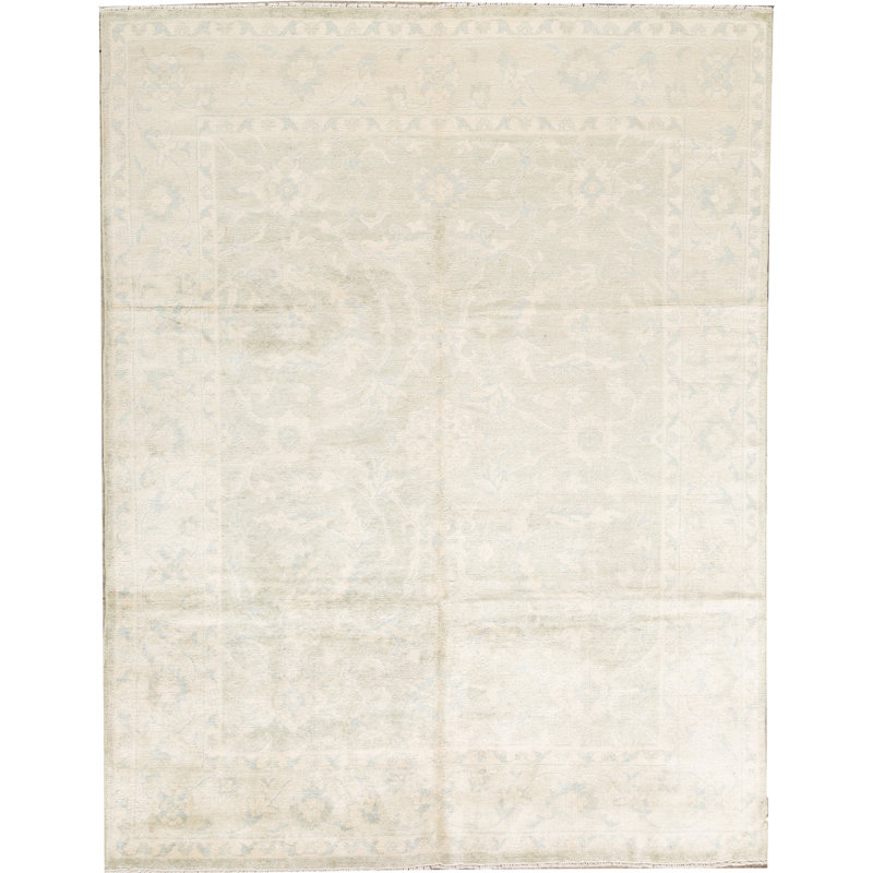 Hand-Knotted High-Quality Green Area Rug
