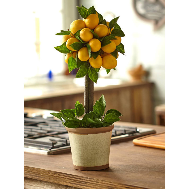 18'' Faux Topiary in Ceramic Planter
