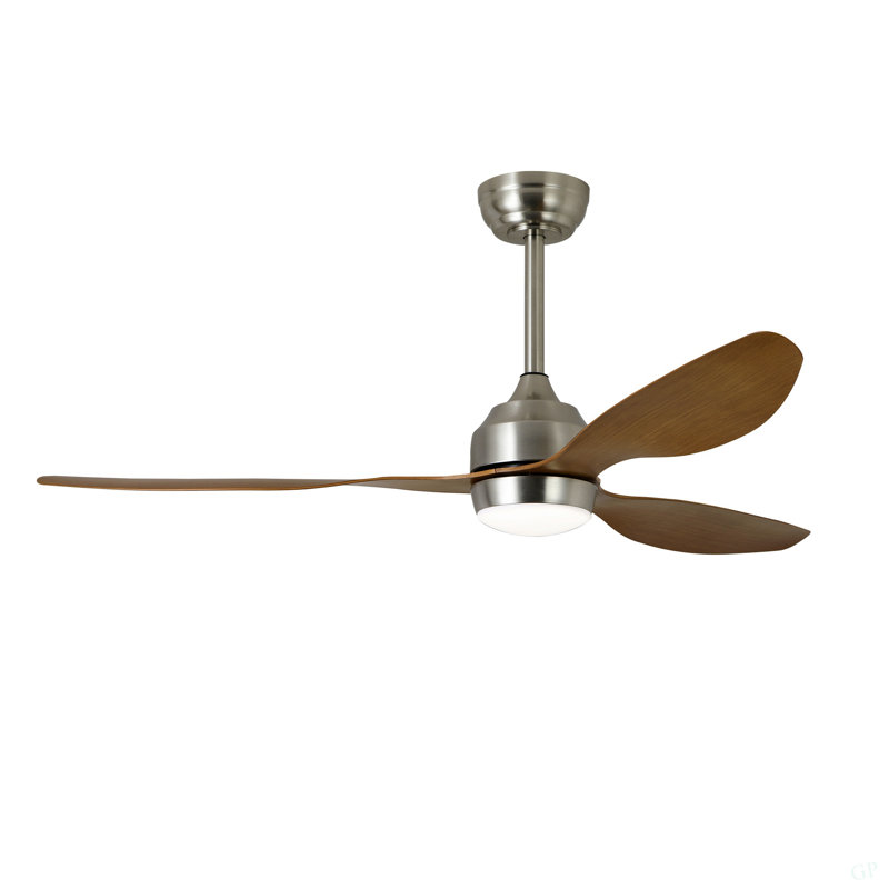 52" Ceiling Fan With Lights Quiet DC Motor 3 ABS Blade Ceiling Fans 6 Speed Levels,Reversible Ceiling Fan, For Patio Living Room, Bedroom, Office,Indoor. + Walnut