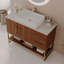 Meuble-lavabo moderne avec lavabo vasque en céramique, armoire autoportante dorée-1085181785-1085181783