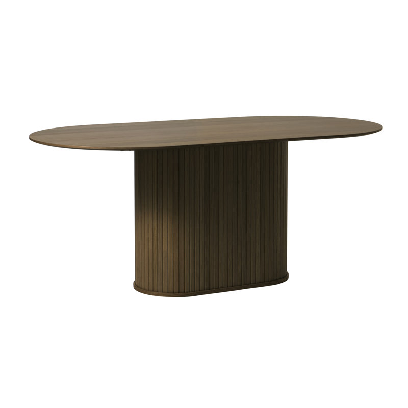 Iris Oak Oval Dining Table, Smoked Oak