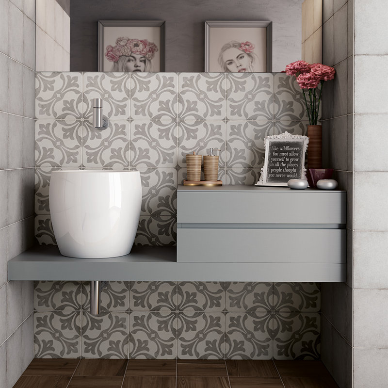 Seville Art 8" x 8" Porcelain Tile, La Rambla Gray