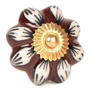 Hand Painted Flower Novelty Knob