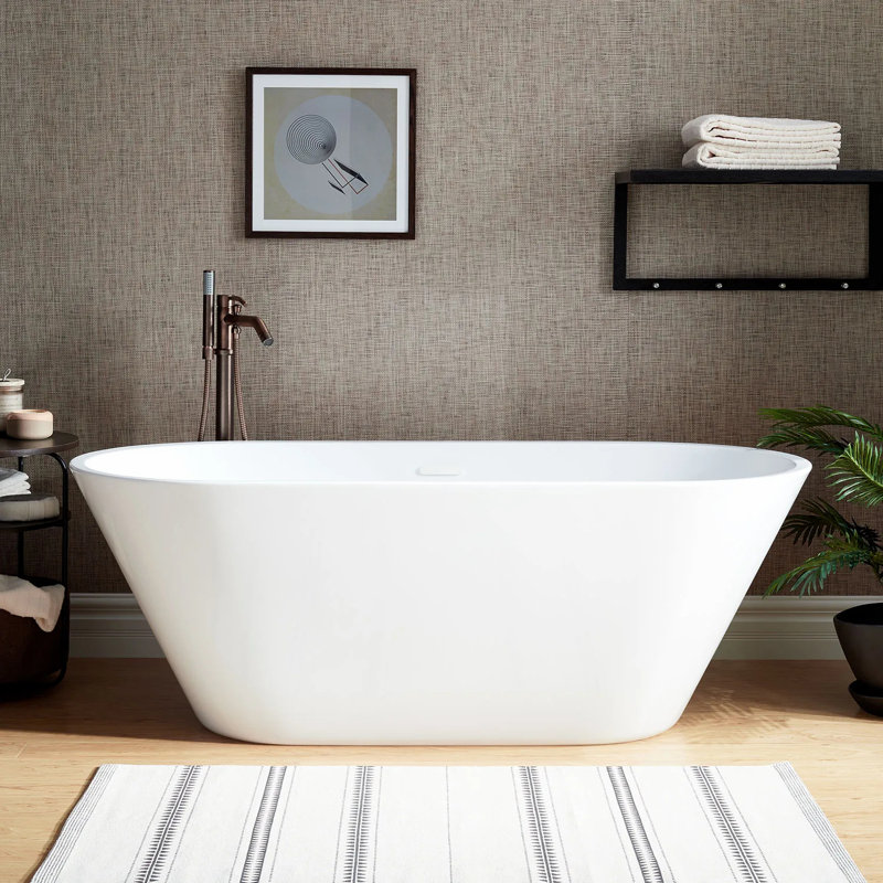 66" Danae Acrylic Freestanding Soaking Bathtub, White