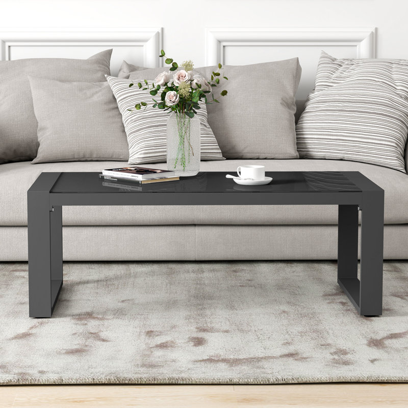 Table basse d'extérieur en aluminium l 44 po x P 22 po