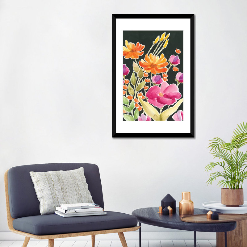 " Splendid Gathering I " by Regina Moore, Black Framed Fine Art Paper, 24" H x 16" W x 1" D, White