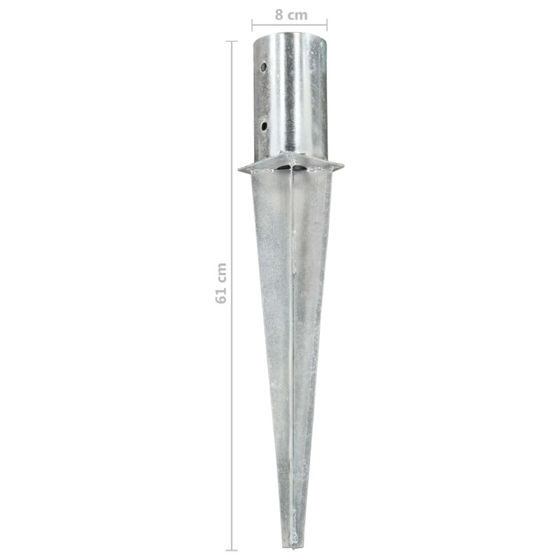 Derwood 61cm H x 8cm W Silver Metal Fencing, 61cm H x 8cm W x 8cm D