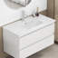 Lavabo de salle de bain en céramique blanche de 36 pouces, convient à un meuble-lavabo de 36 pouces, trou de robinet pré-percé, design minimaliste moderne, durable et facile à nettoyer