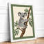 Koala in Eucalyptus Boho - Framed Print-2083694060-2083694069