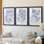 Bleu marine et lin botanique I - reproduction sur mesure encadrée de qualité supérieure - 3 pièces-42497670-42497671