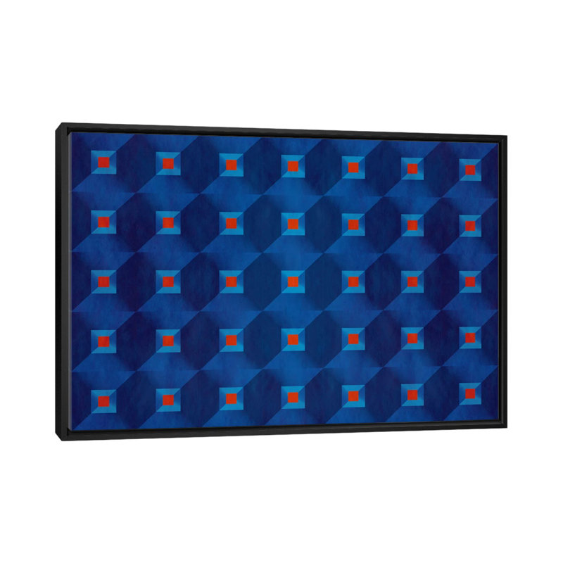 Albree Modern Pattern II, impression sur toile, H 18 po x l 26 po x P 1,5 po, Toile avec cadre flottant noir, Pas de tapis