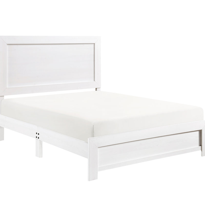 Chambre à coucher, grand lit en blanc, composé de bois et de rails, tête de lit en bois blanc avec tête de lit, style gracieux