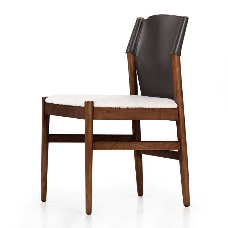 Lulu Side Chair in Espresso/Cardiff Cream, Brown Leather Blend//Cardiff Cream
