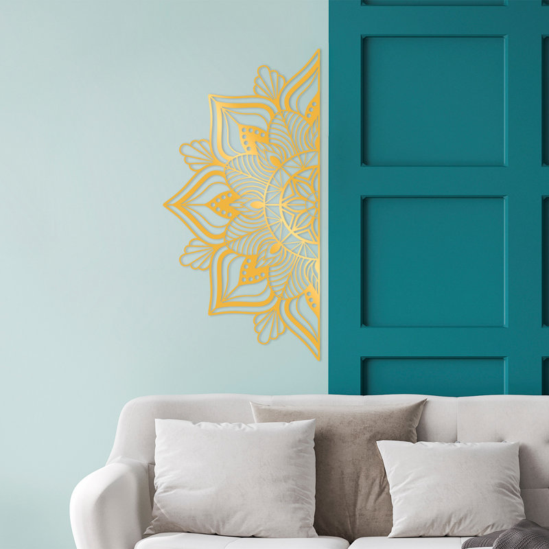 Décoration murale en métal, Or, H 23 po x l 46 po x P 0,59 po